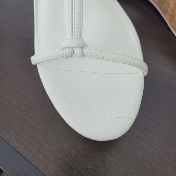 NEW AAJ By Aminah Nina Lace-Up Architectural Wedge White 9 Sandals - Picture 5 of 10
